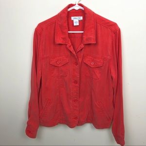 Coldwater Creek | Coral Red Jean Jacket
